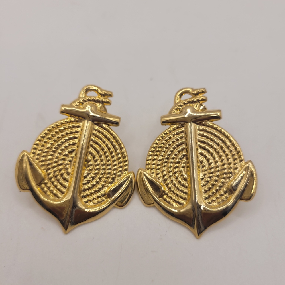 Gold Anchor Earrings